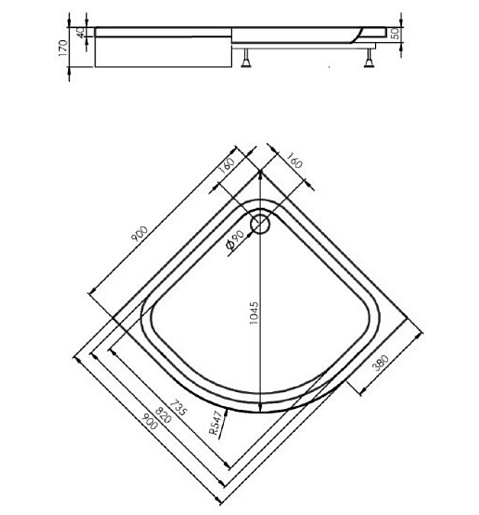 Alex Baitler Душевой поддон AB 9017D-1 – фотография-2
