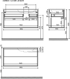 Sancos Тумба с раковиной Marmi 1.0 100 R дуб чарльстон раковина Grace 101 R CN7015MB – фотография-7