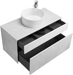 Акватон Мебель для ванной Марбл 100 Mila 40 подвесная слэйт/белая матовая – фотография-5