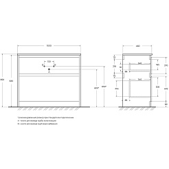 BelBagno Тумба под раковину Kraft 100 напольная Rovere Tabacco – фотография-5