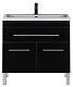Aquanet Тумба с раковиной Верона 90 напольная, дверцы, черная – картинка-14