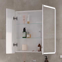 Equil Зеркальный шкаф Soldi 80 белый софт – фотография-6