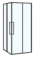Azario Душевой уголок Shanghai 90/90 профиль матовый черный стекло прозрачное