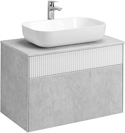 Акватон Тумба под раковину Марбл 80 подвесная слэйт/белая матовая – фотография-3