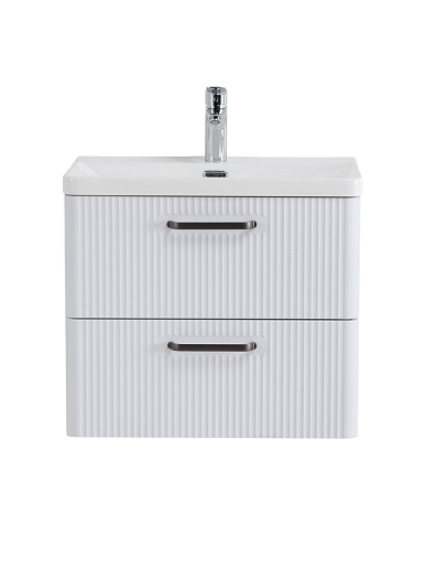 BelBagno Тумба с раковиной Due 60 подвесная Bianco Lucido ручки Матовый тёмный никель – фотография-6