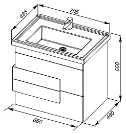 Aquanet Тумба с раковиной "Мадейра 70" дуб кантри – фотография-9
