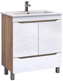 Vigo Тумба с раковиной Grani 600-2-1 дуб сонома/белая – фотография-1