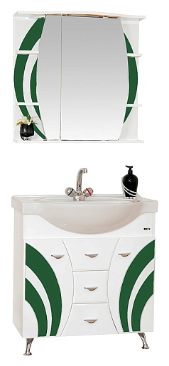 Misty Зеркальный шкаф Каролина 70 L зеленое стекло – фотография-2