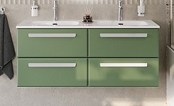 Cezares Тумба с раковиной Eco Cer-N 120 с 4 ящиками фисташковый софт CZR-8095-120-2 ручки сатин – фотография-1