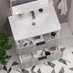 Volna Мебель для ванной Twing 80.2Y белая/бетон – фотография-7