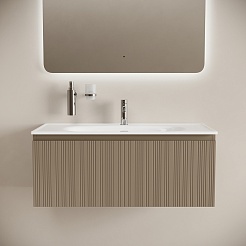 Sancos Тумба с раковиной Code 100 серо-бежевая раковина Sabo 100 CN13003 – фотография-2