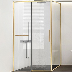 Vincea Душевой уголок Slim Soft 120x90 VSR-1SS9012CLG профиль брашированное золото стекло прозрачное – фотография-2