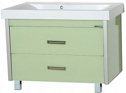 Misty Тумба для умывальника Джулия QVATRO 105 салатовая – фотография-1