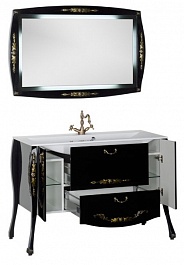 Aquanet Комплект Мебели "Виктория 120" черный/золото – фотография-5