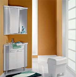 Акватон Мебель для ванной Альтаир 62 угловая, бело-серая – фотография-1