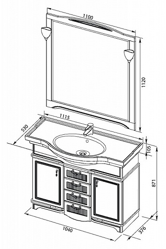 Aquanet Комплект Мебели "Луис 110" темный орех (173200) – фотография-2