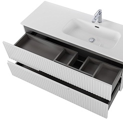 Cezares Тумба с раковиной Duet 120 R подвесная bianco lucido – фотография-4