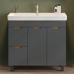 Onika Тумба под раковину Айленд 90 с б/к графит/дуб крафт – фотография-4