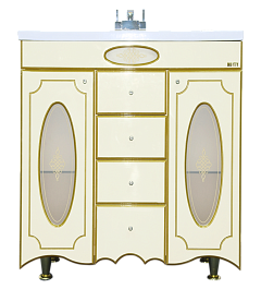 Misty Мебель для ванной Монако 80 L бежевая патина – фотография-4