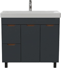 Onika Тумба с раковиной Айленд 90 с б/к графит/дуб крафт – фотография-1