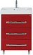 Misty Мебель для ванной Эмилия 60 напольная красная   – фотография-5
