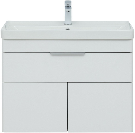 Aquanet Тумба с раковиной Ирис New 80 подвесная белая глянцевая – картинка-5