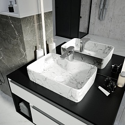 Teymi Раковина накладная Helmi S 48 T50298 белый мрамор – фотография-6