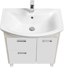 Акватон Мебель для ванной Бекка Pro 70 с зеркалом белая/дуб сомерсет – фотография-3