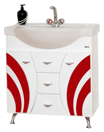 Misty Мебель для ванной Каролина 70 R красное стекло – картинка-3