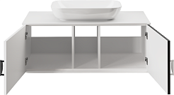 Brevita Тумба с раковиной Richard 105 подвесная белая матовая/черная матовая – фотография-3