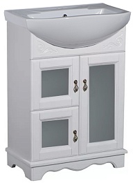 Bas Мебель для ванной Варна 75 белый, вставки стекло – фотография-3