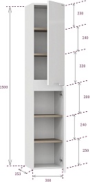 Onika Шкаф пенал Айленд 30 подвесной белый – фотография-8