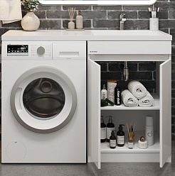 Onika Тумба под раковину Милтон Нова 58 под стиральную машину белая – фотография-6