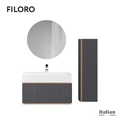 Jorno Тумба с раковиной Filoro 90 подвесная антрацит – фотография-10