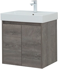 Aquanet Тумба под раковину Nova Lite 60 2 дверцы подвесная дуб рошелье – фотография-4