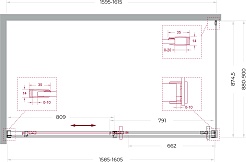 BelBagno Душевой уголок Soft Close-1 SOFT_CLOSE-1-AH-1-160/90-C-GM 160x90 профиль оружейная сталь стекло прозрачное – фотография-11