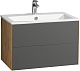 Акватон Мебель для ванной Сохо 75 подвесная дуб веллингтон/графит софт – фотография-20