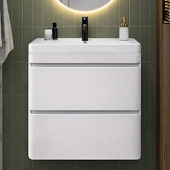 Vivon Тумба с раковиной Atwood 60 подвесная белая матовая – фотография-1