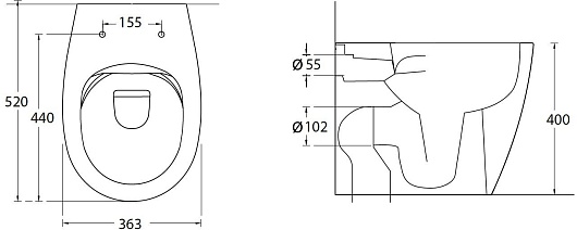 Allen Brau Чаша приставного унитаза Fantasy 4.11007.20 белый глянец – фотография-20