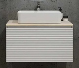 Jorno Тумба с раковиной Cossety 80 подвесная белый/дуб Мавелла голд