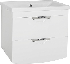 Style Line Тумба с раковиной Жасмин 2 60 Люкс Plus подвесная белая – фотография-1