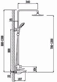Timo Душевая система Helmi SX-1070/00-16 хром-белый – фотография-2