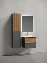 Sancos Тумба с раковиной Delta 60 дуб красный/графит раковина Grace 60 CN7011 – фотография-3