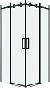  Душевой уголок Classic 90x90x195 квадратный профиль черный матовый стекло прозрачное