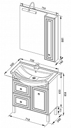 Aquanet Мебель для ванной "Стайл 75" с ящиками (181583) – фотография-5