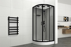 Royal Bath Душевая кабина FATO RB 90HK-TG-BL 90x90 стекло прозрачное профиль черный матовый – фотография-2