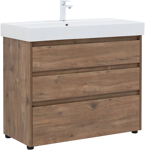 Aquanet Тумба с раковиной Nova Lite 100 дуб рустикальный – фото-1