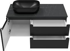 Brevita Тумба под раковину Cargo 100 подвесная черная матовая – фотография-6