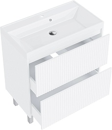 Vivon Тумба под раковину Kristi 80 белая матовая рифленая – фотография-3