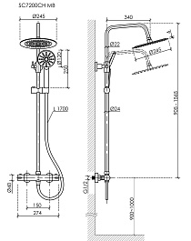 Sancos Душевая система Kanedo с термостатом хром SC7200CH – фотография-4